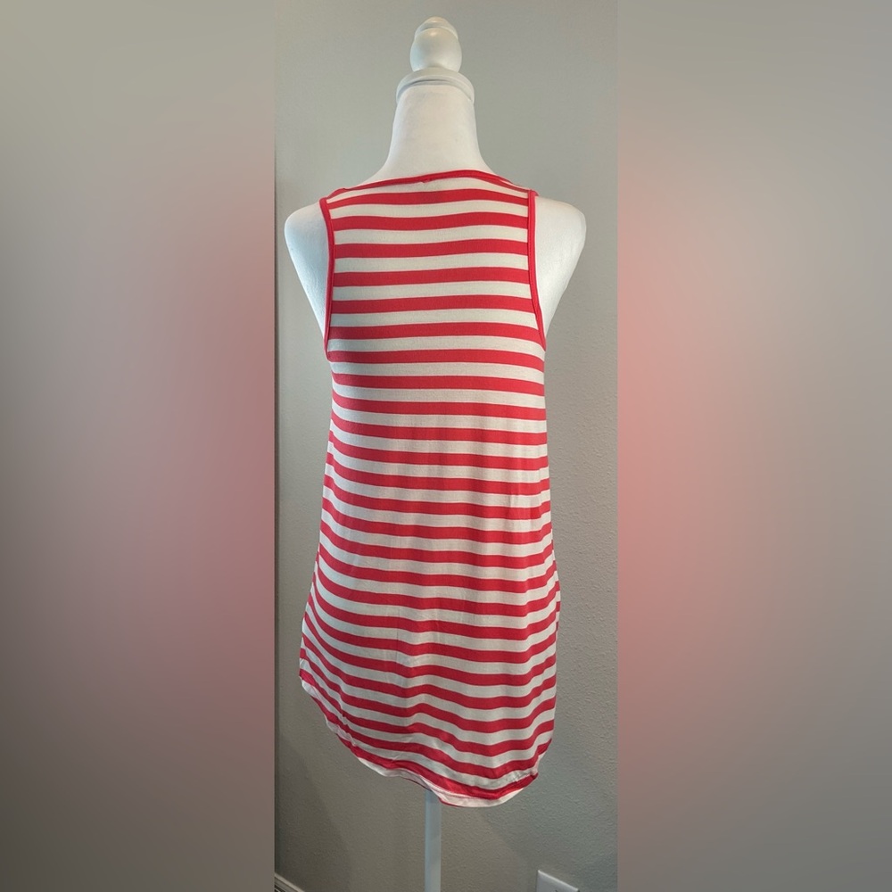 Red and White Striped Women's Tank Top by Color Bear - Picture 3 of 6